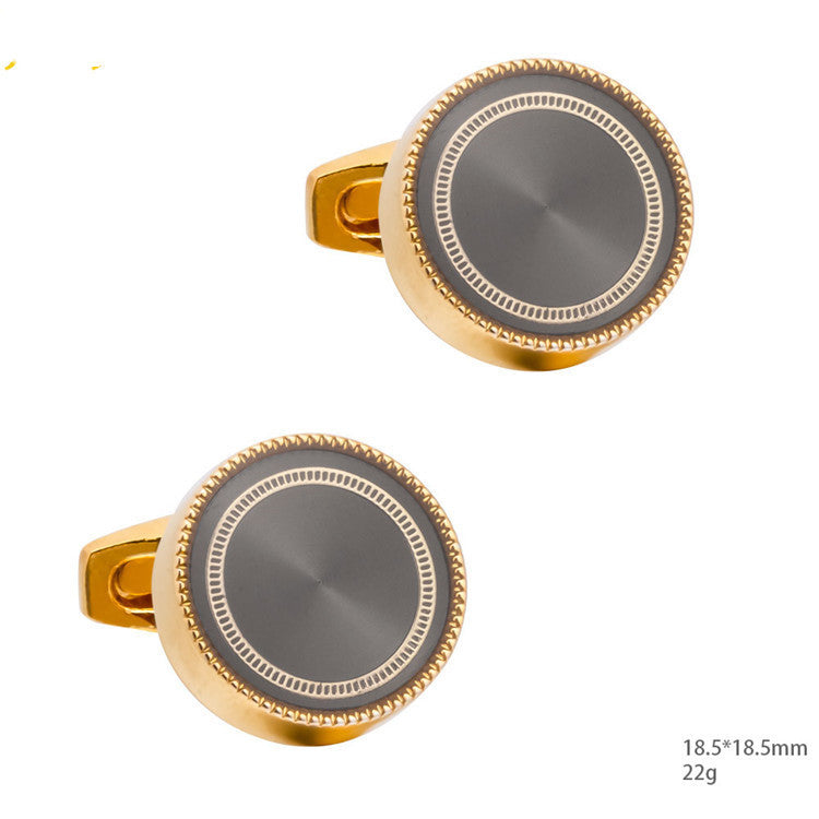 Round CD Accessories Enamel Cufflinks CA1002 6 Copper
