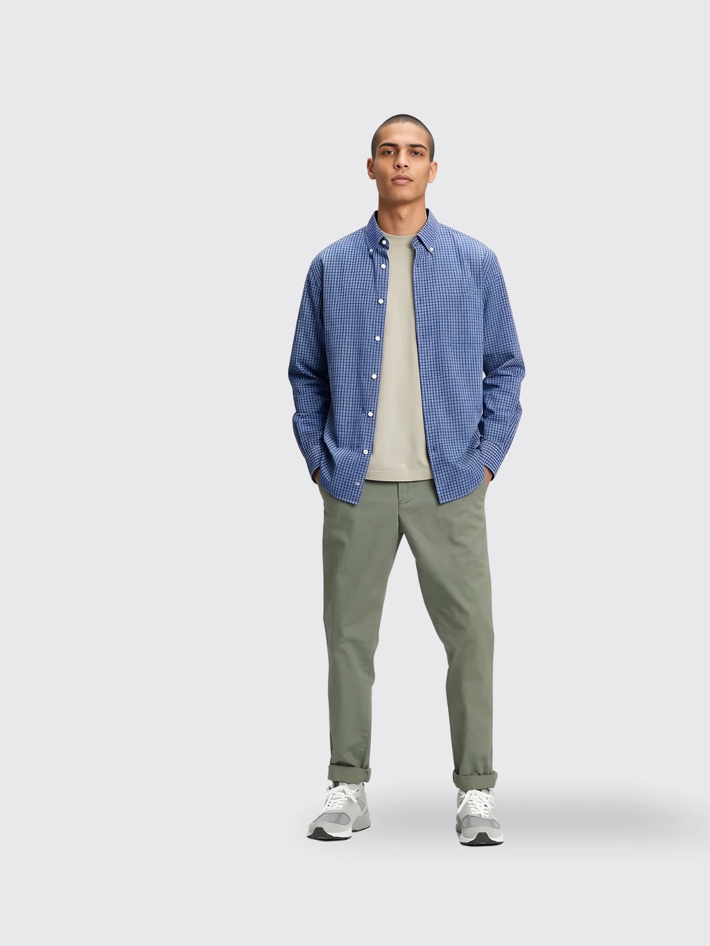 Retro Classic Blue Plaid Shirt