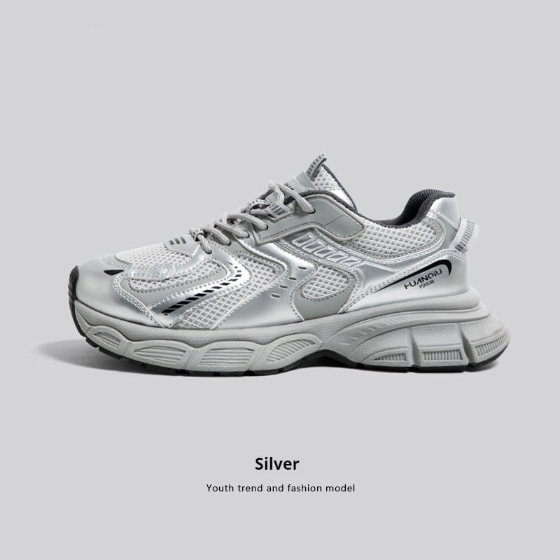 Mesh Casual Versatile Platform Silver 31061 Couple Models