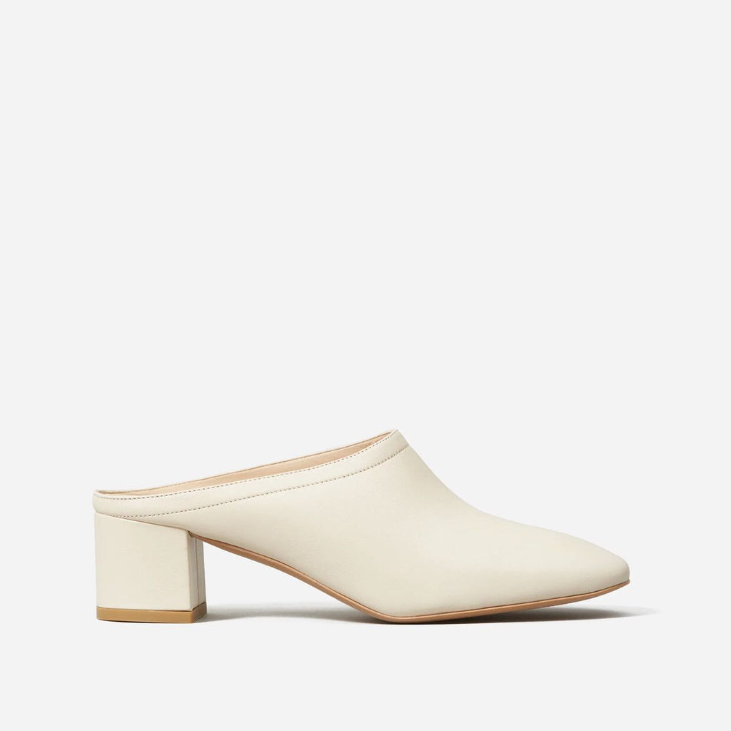 Thick Heel Mid-heel Shoes Slippers White