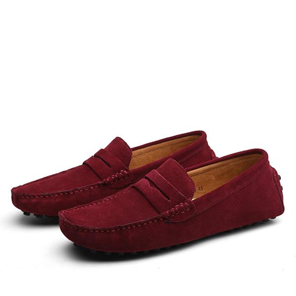 Suade Driver Loafers Red