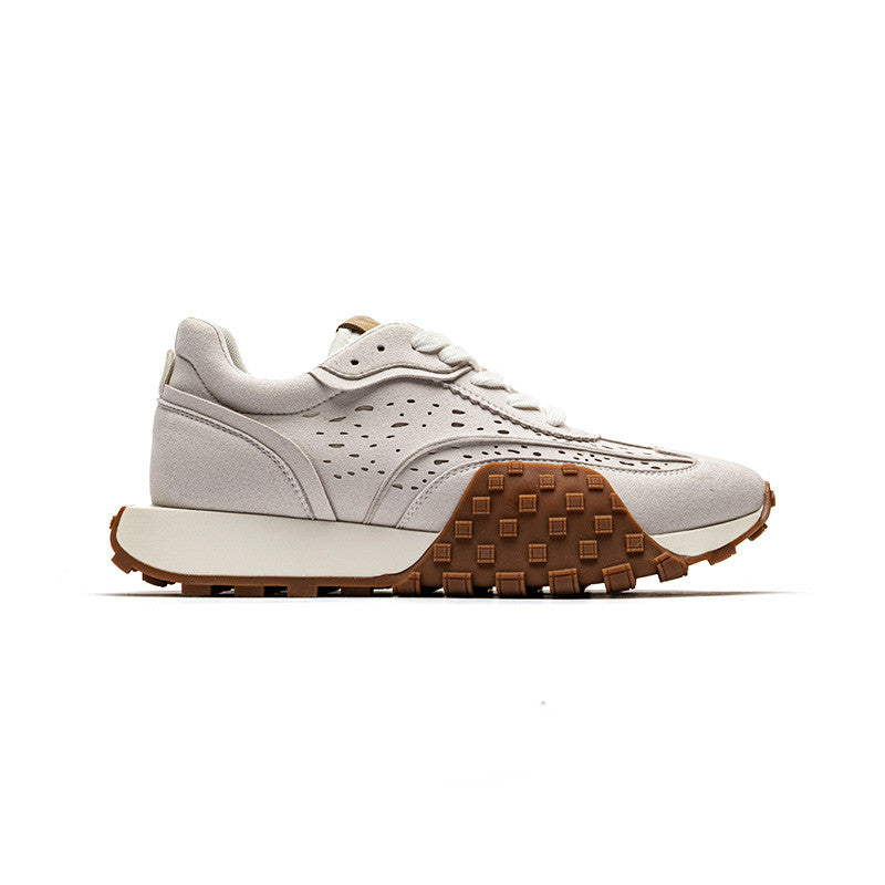 Retro Niche Thick-soled Jogging Sneakers Grey