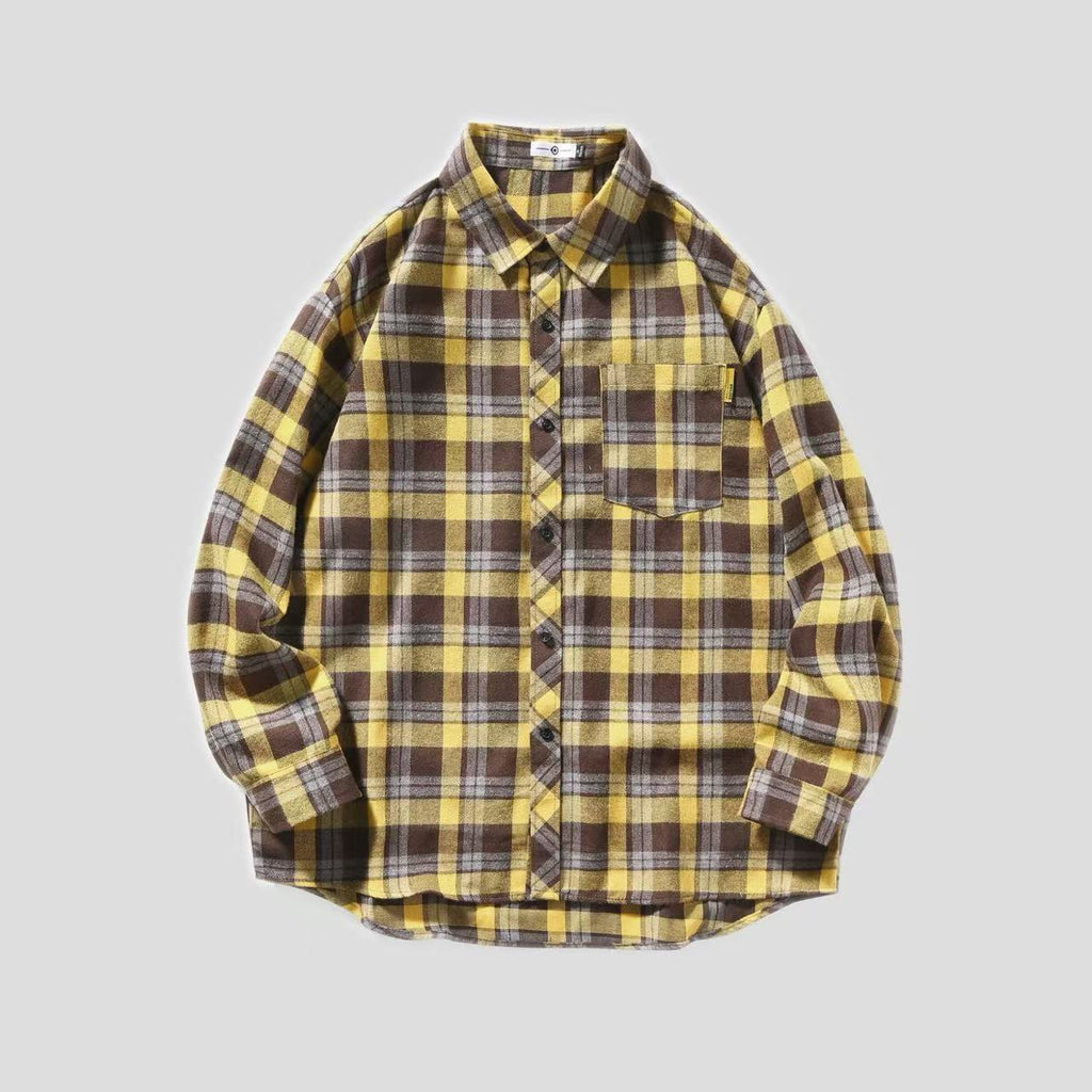 Loose-fitting Casual Plaid Shirt