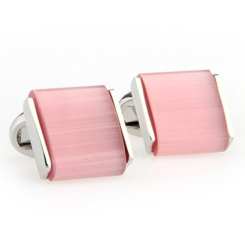 Opal Cufflinks Business Elite French Style Cufflink Pink 14k