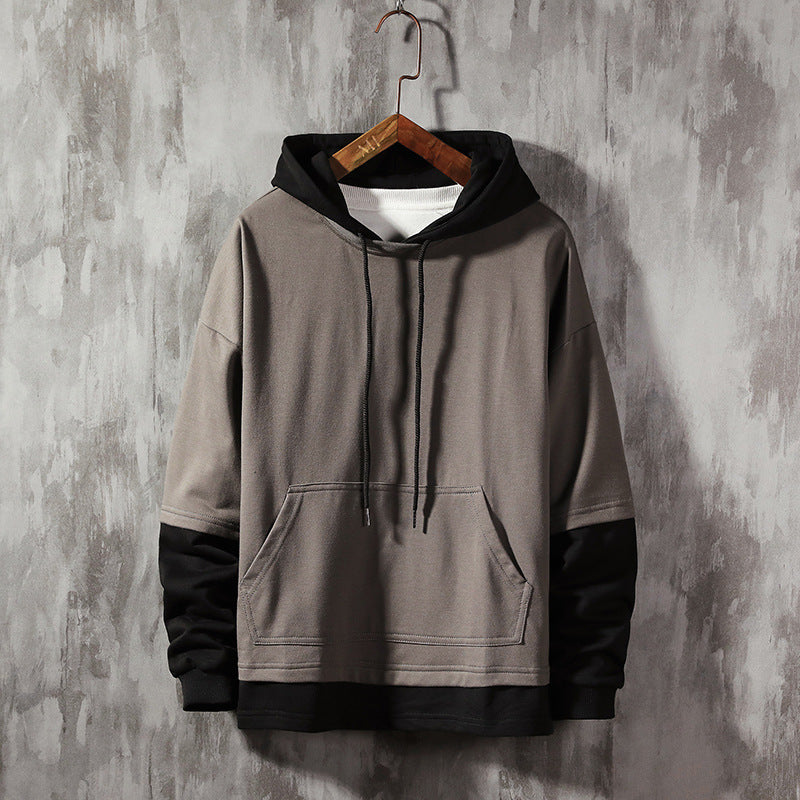 Two false hoodies with a loose hoodie Grey