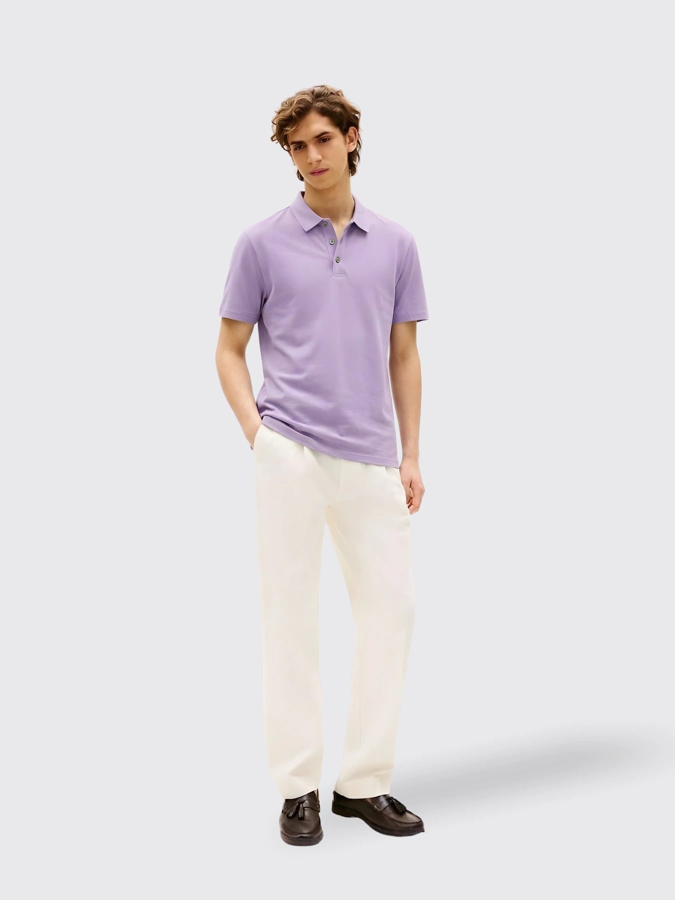Double-sided Mercerized Cotton Polo Shirt