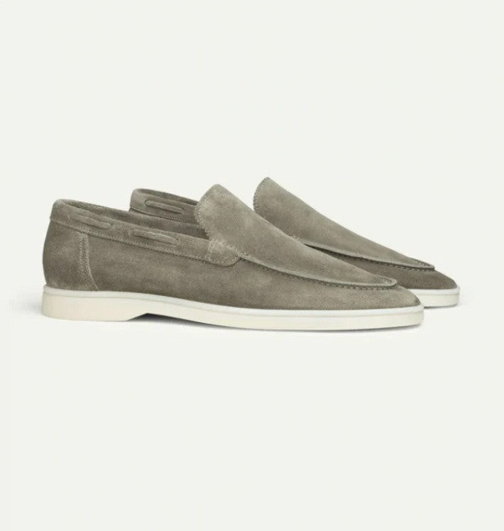 Matte Suede Loafer Khaki Gray Green
