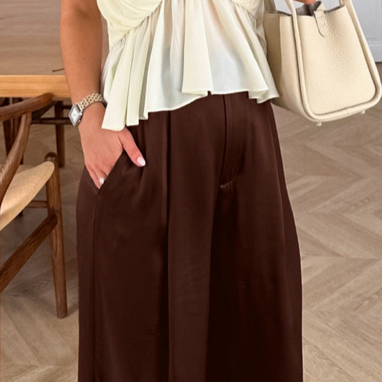 Casual-style Chic Slimming Wide-leg Pants