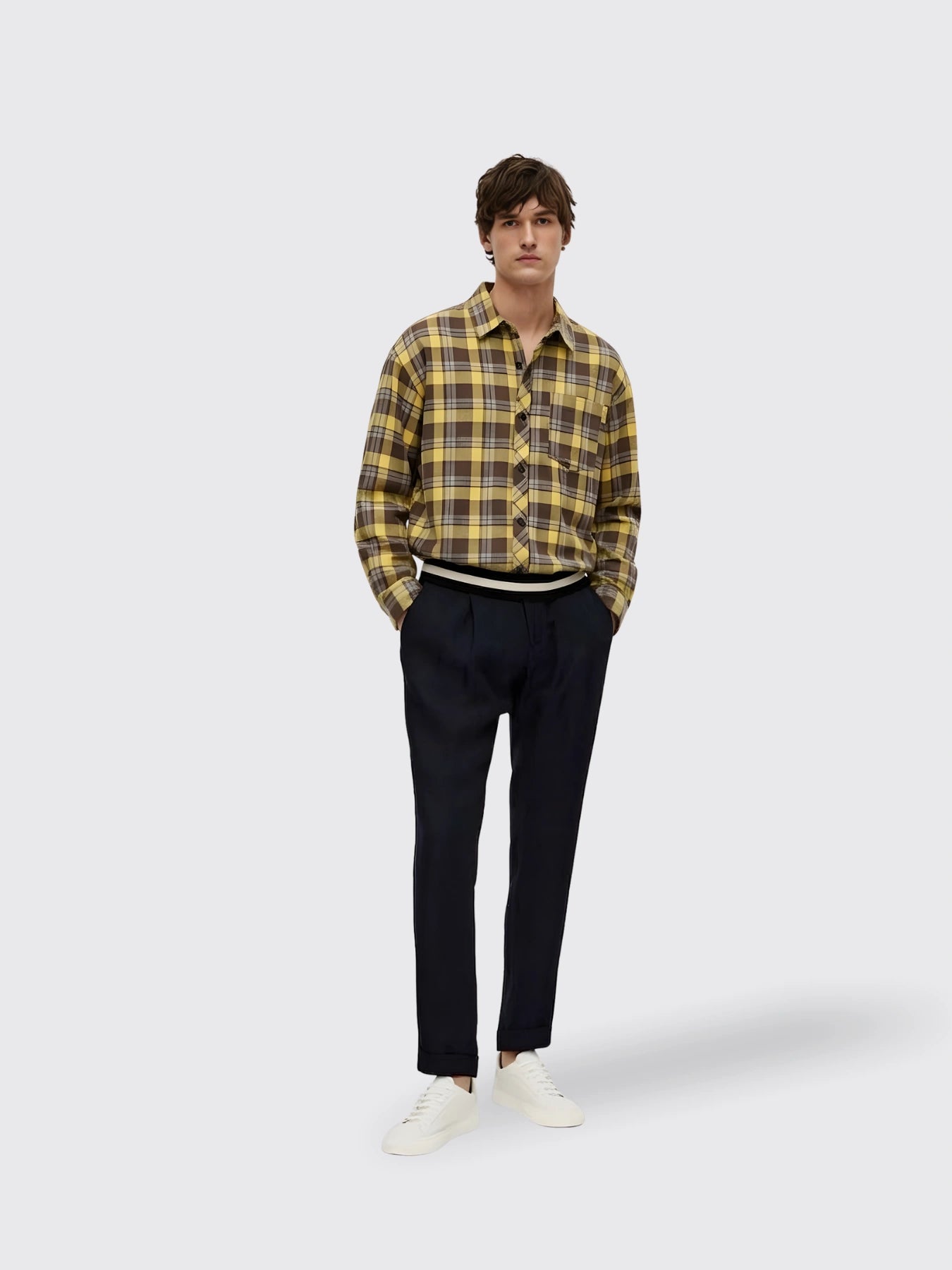 Loose-fitting Casual Plaid Shirt