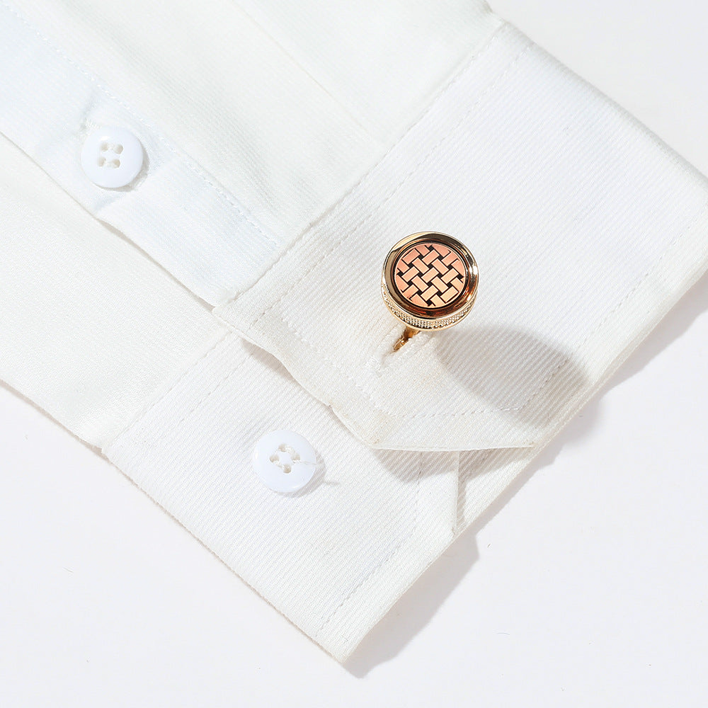 Stylish Round Gold Shirt Cufflink