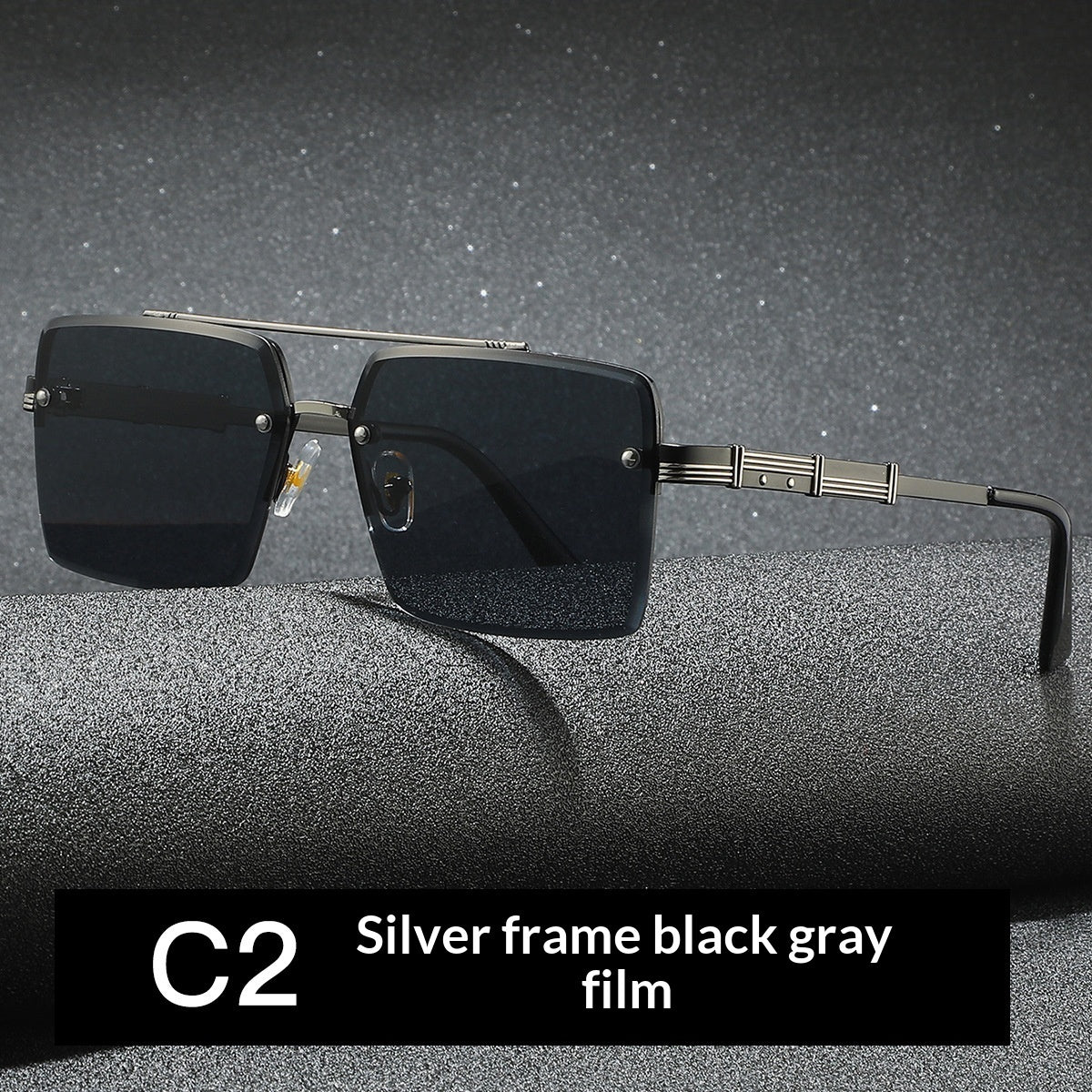 Mens Vintage Versatile Driving Sunglasses C2 Silver Frame