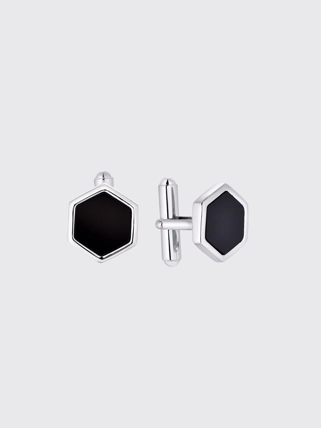 Geometric Hexagon Black Cufflinks