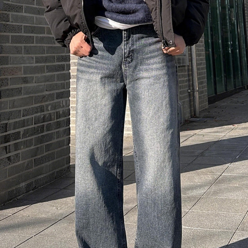 Straight-Leg Denim Jeans For Men FallWinter