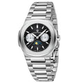 Multi-functional Water-resistant Luminous Moon Phase Watch With A Chronograph Black