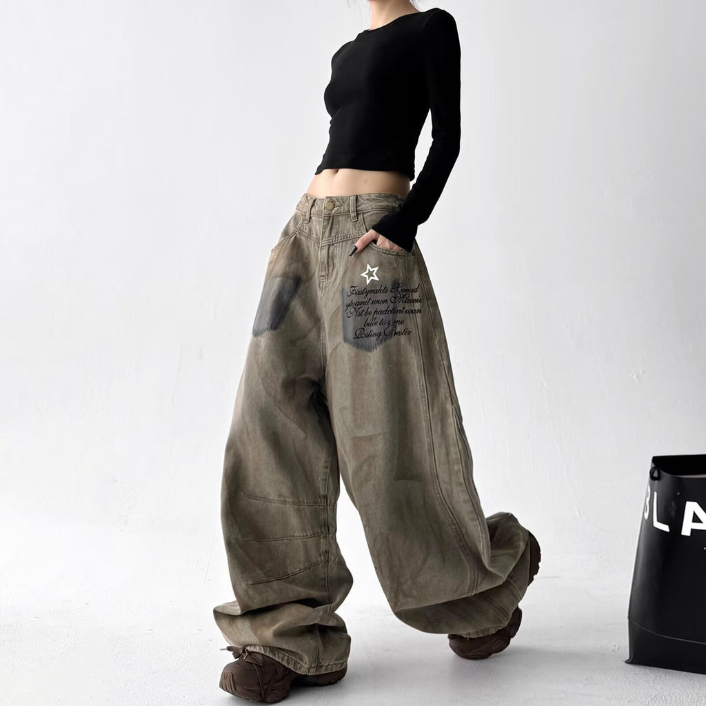 Loose-fit Wide-leg Pants With A Curved Hem