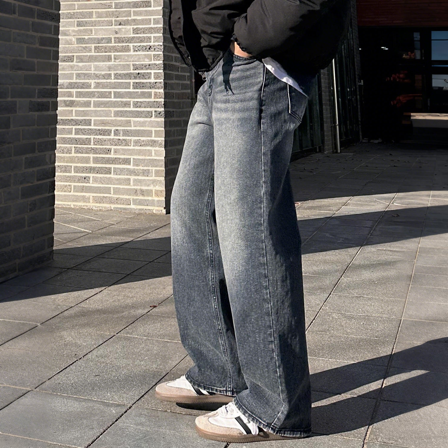 Straight-Leg Denim Jeans For Men FallWinter