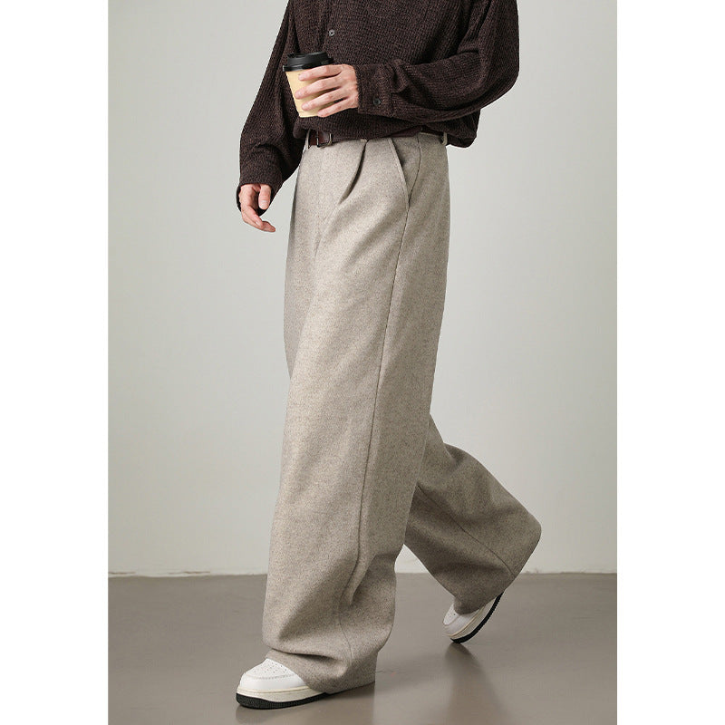 Thickened Wide-leg Pants Old-money