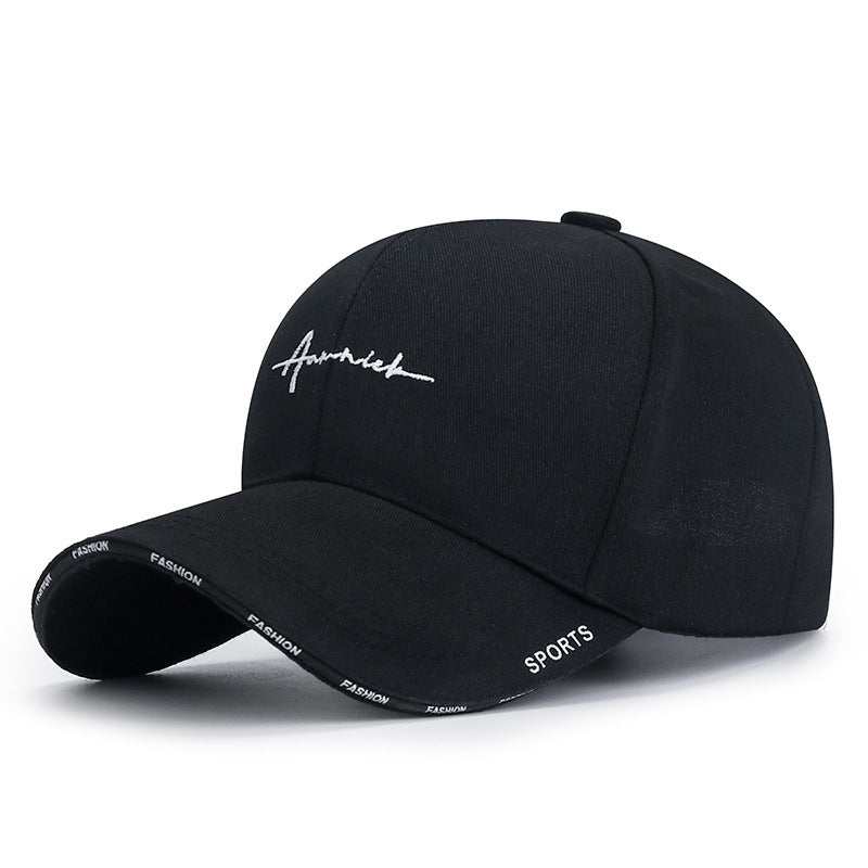 Korean-style Letter Embroidered Peaked Baseball Cap