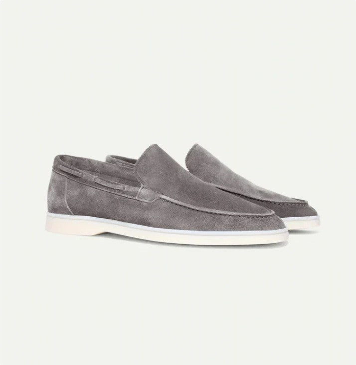 Matte Suede Loafer Light Gray