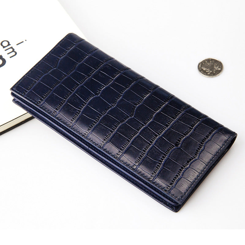 Crocodile Pattern Cowhide Wallet Men's