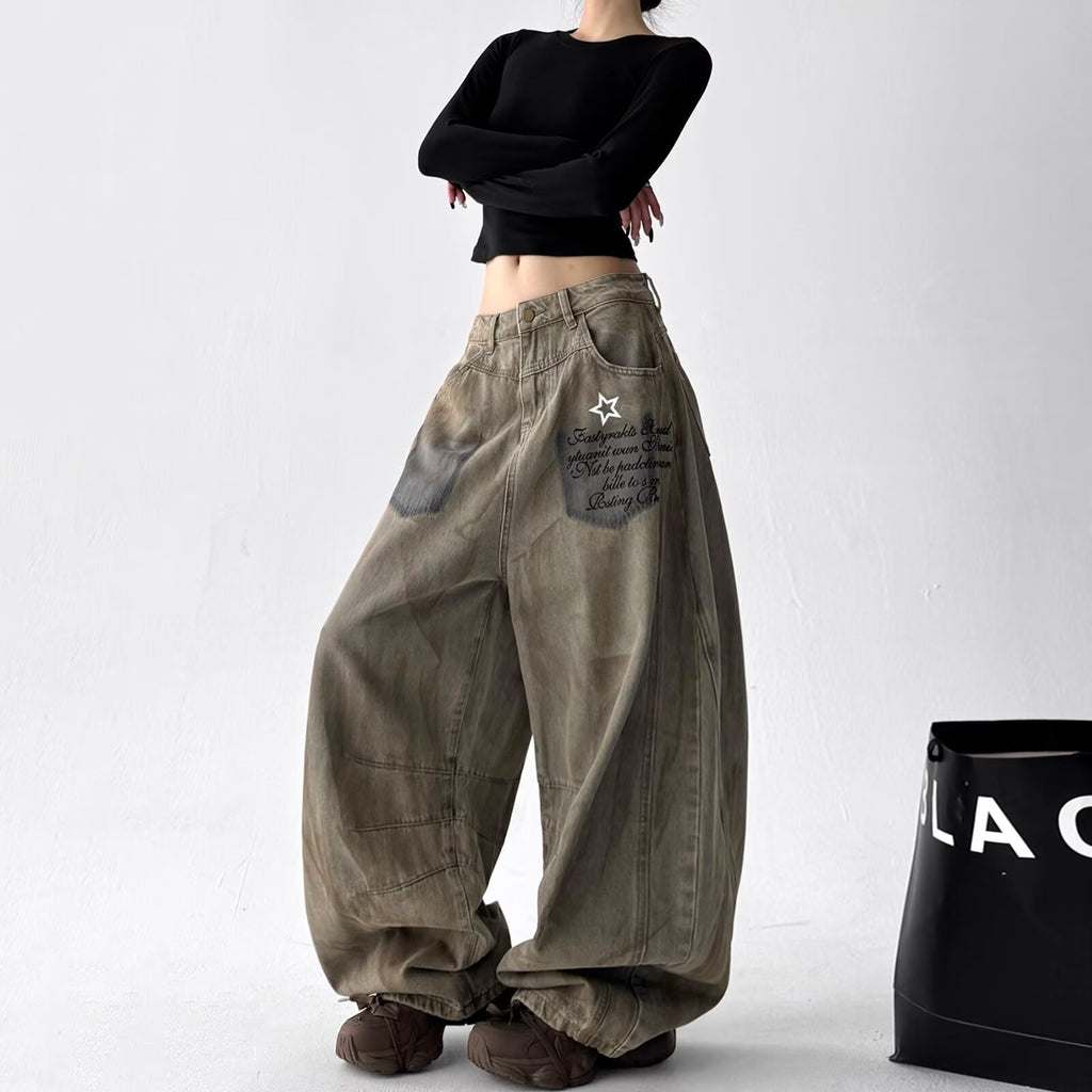 Loose-fit Wide-leg Pants With A Curved Hem