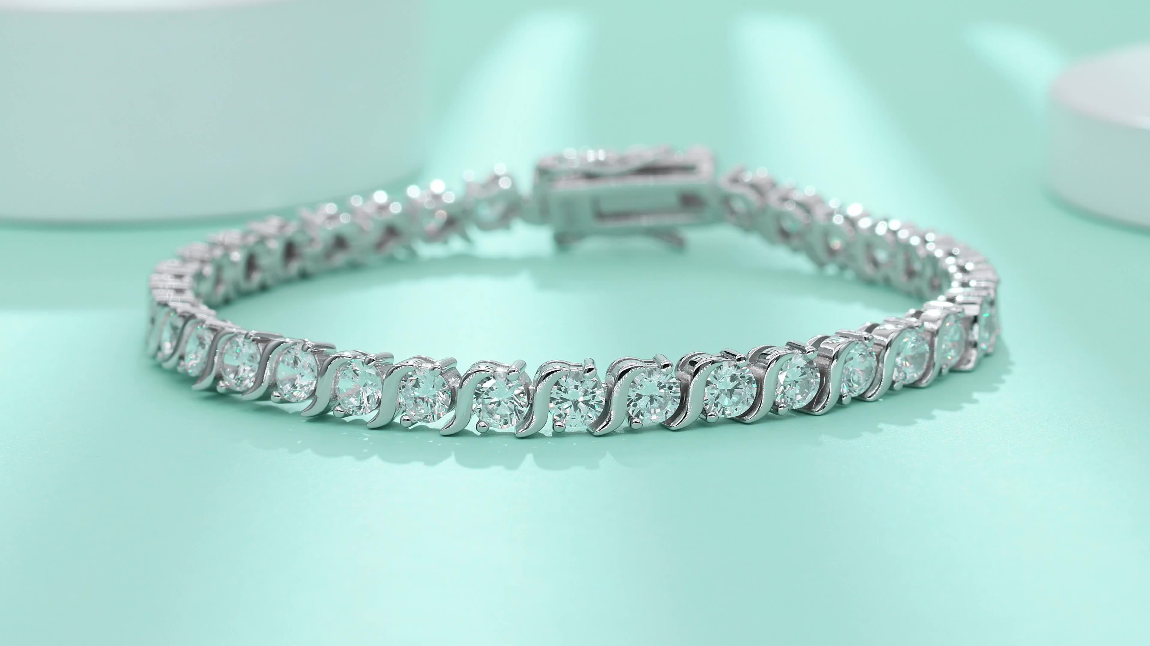 925 Silver Horoscope Buckle Full Inlaid Bracelet