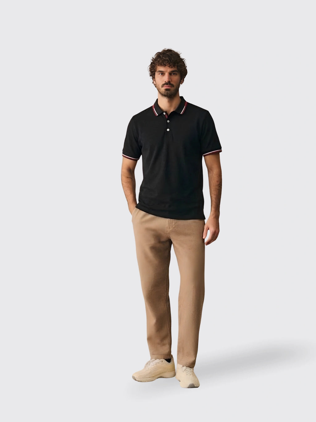 Polo Shirt With A Stand-up Collar