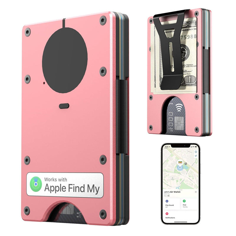 A Minimalist Wallet With Built-in Airtag Chip Pink