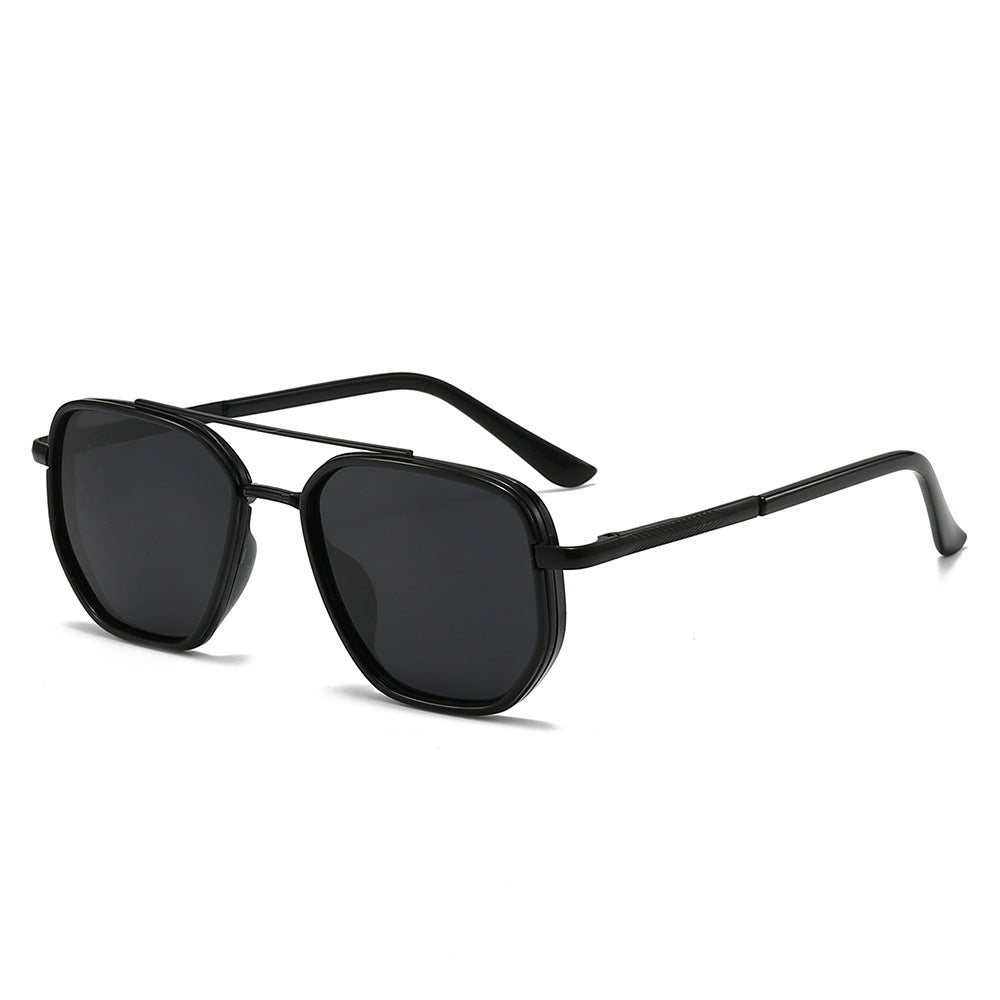 New UV-Protective Chanel-Style Metal Sunglasses For Men Bright Black