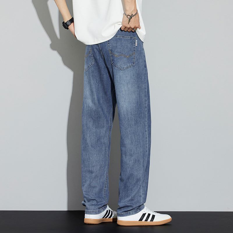 Cool-feeling Ice Silk Jeans For Men Blue
