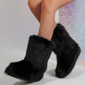 Snow Boots Middle Furry Boots Black