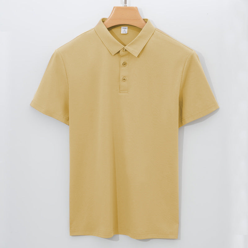 Double-sided Mercerized Cotton Polo Shirt Champagne
