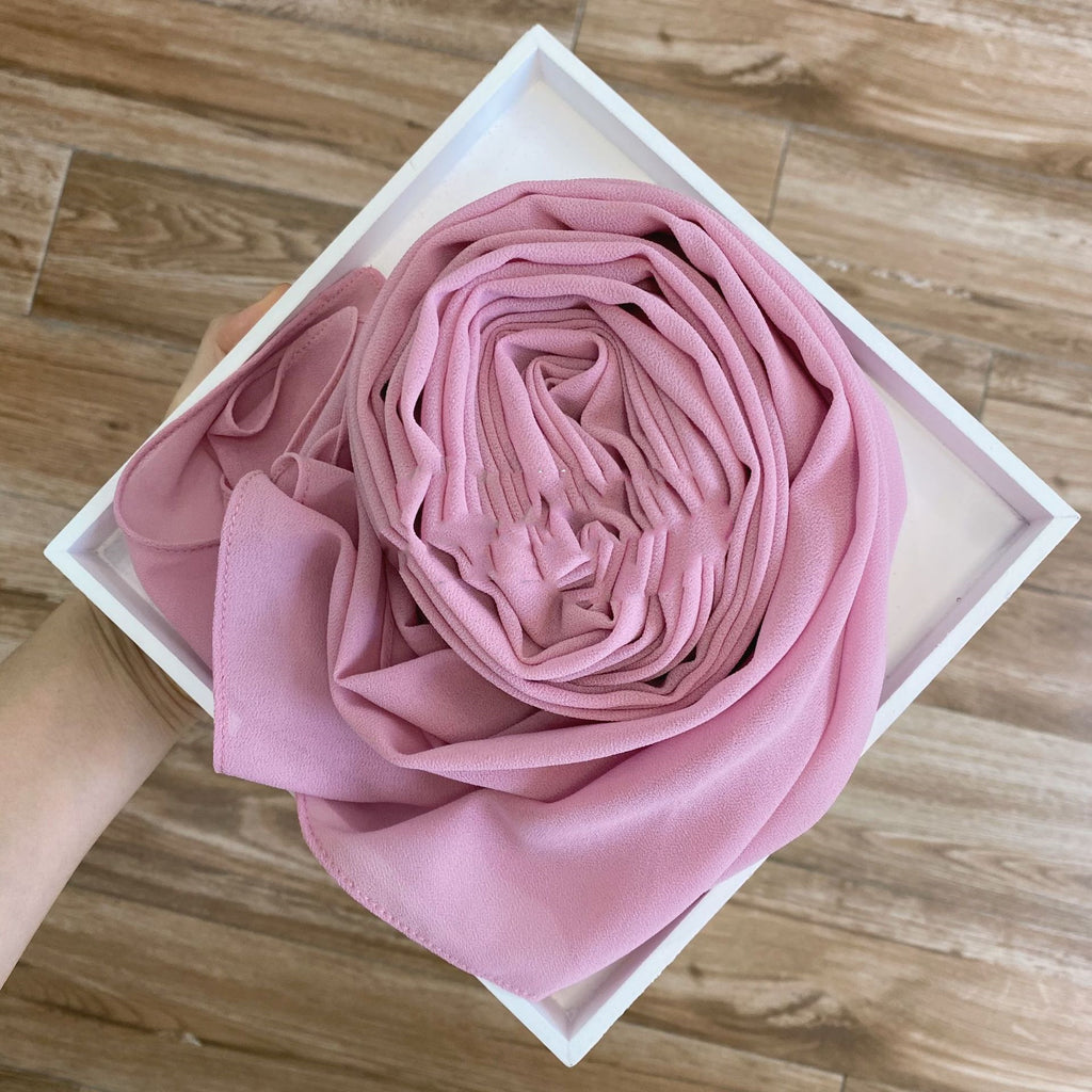 Women's Hijab Solid Pearl Chiffon Scarf Dianthus