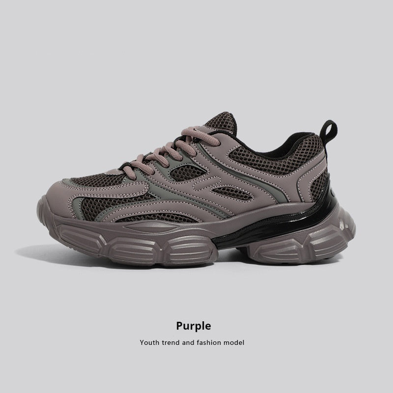 Mesh Casual Versatile Platform Purple Women's
