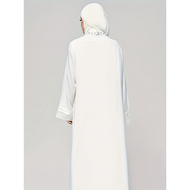 White Dress And Robe 2-piece Set With A Mesh Hijab