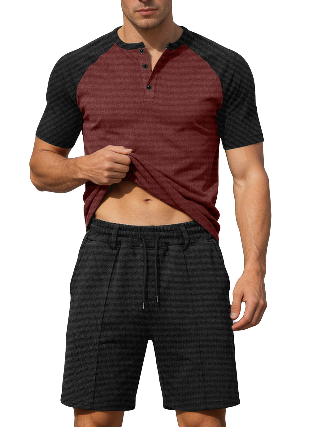 Short-Sleeve Shirt Wine Red