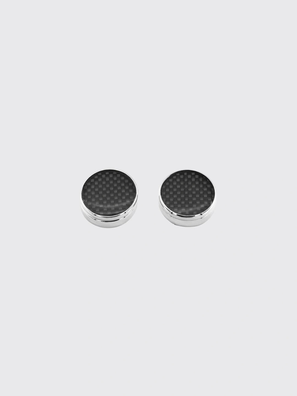 Men's Round Carbon Fiber Cufflink