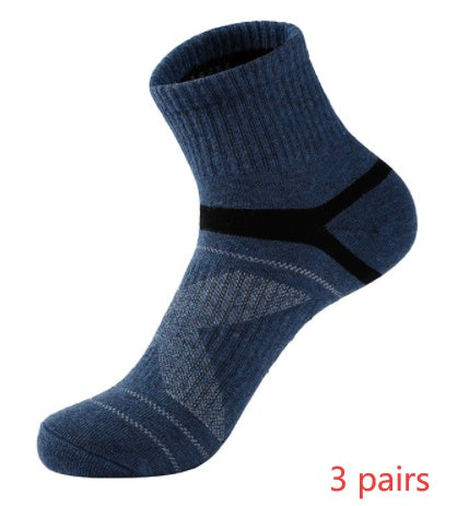 Sports socks basketball socks Blue 3pcs One size