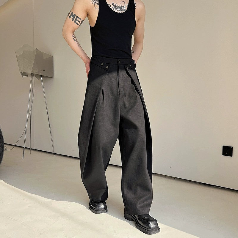 Korean-style Casual Pants For Men Loose Fit Black