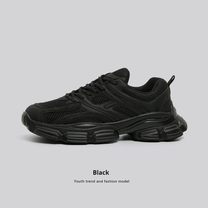 Mesh Casual Versatile Platform Black For Men