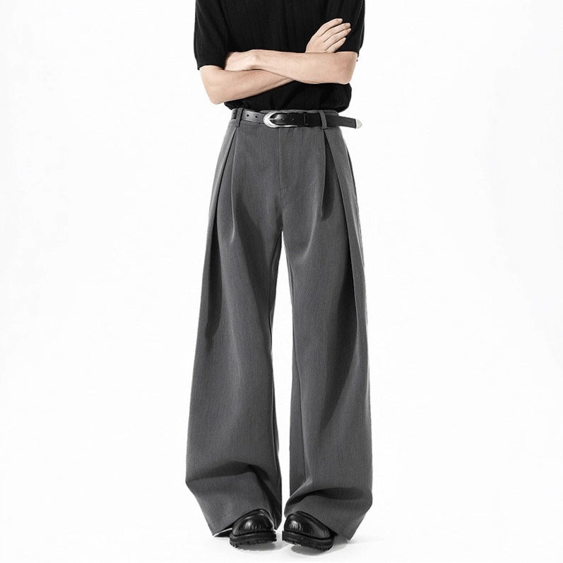 3D Tailored Pleated Pants For Men Gray