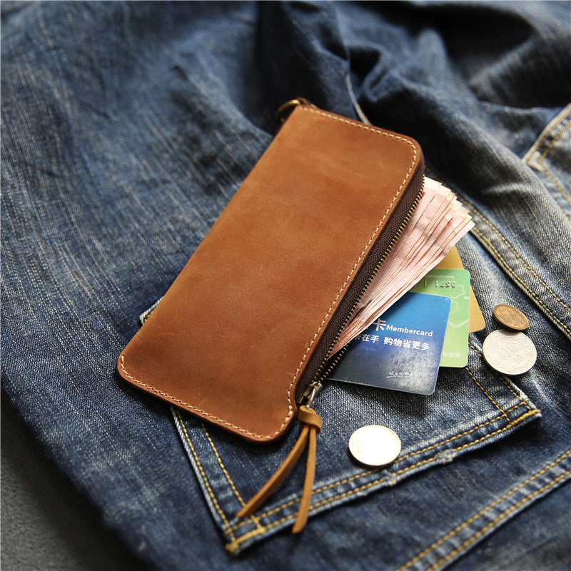 Leather Belt Zipper Wallet