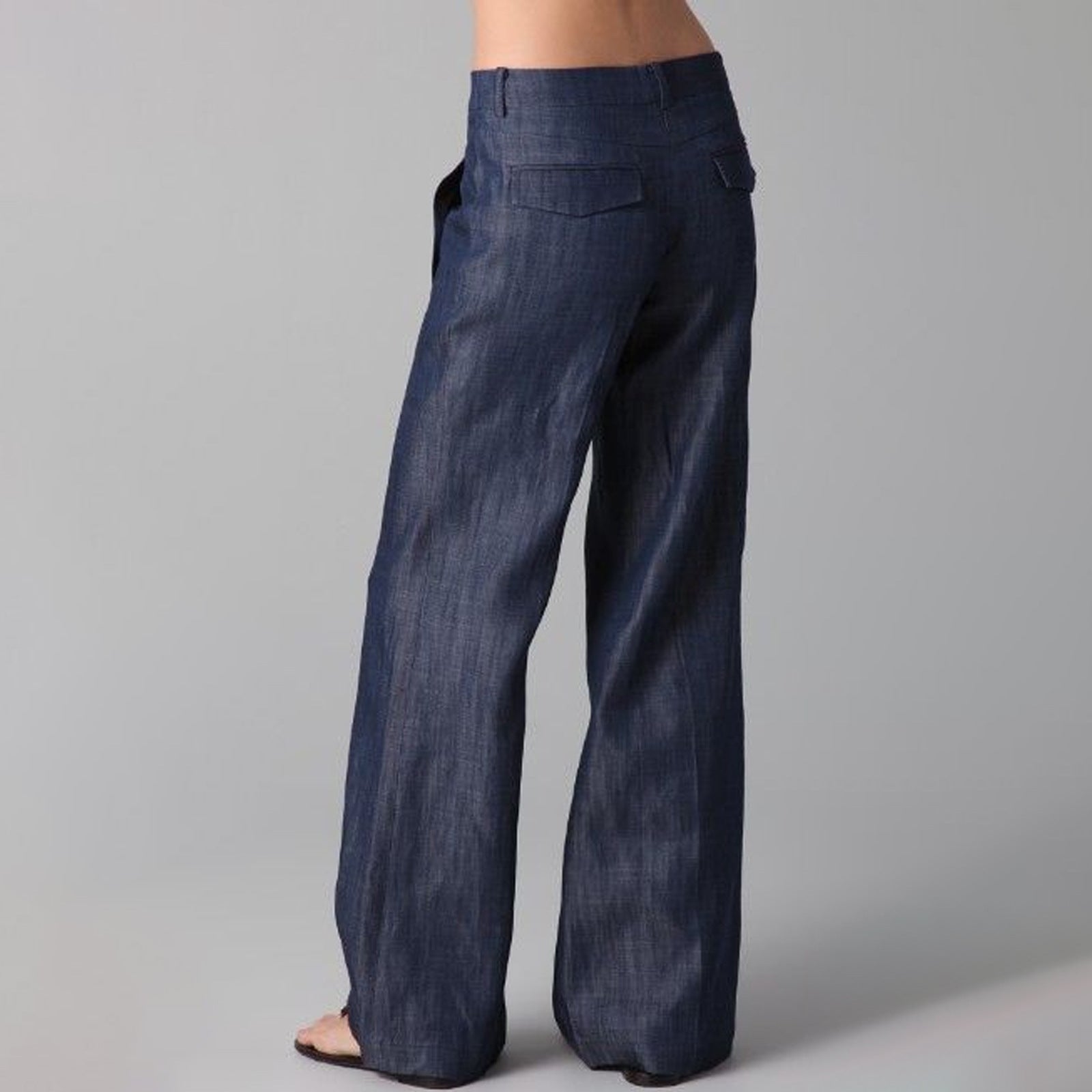 Striped Cotton-Linen Casual Pants