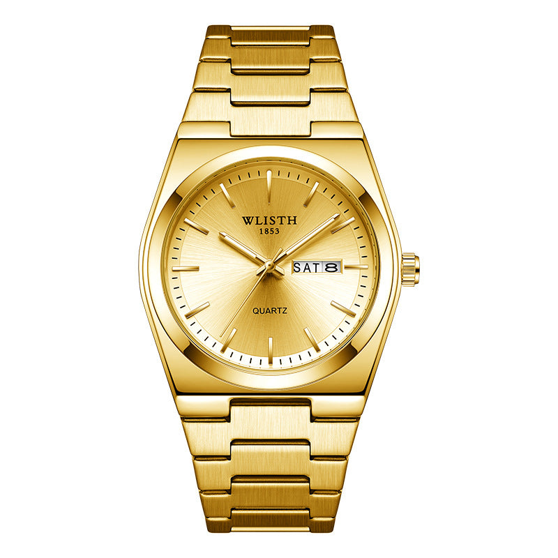 Waterproof Luminous Quartz Ultra-thin Watch 6210 Full Gold