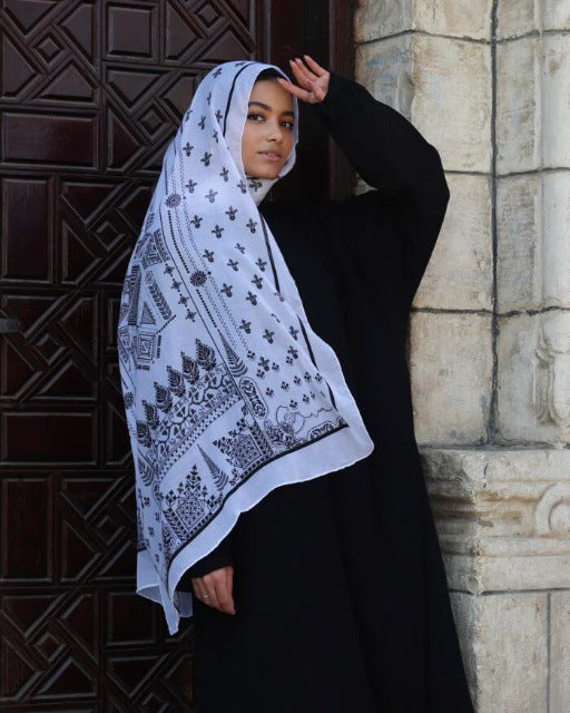 Satin Hijab Printed Shawl Headscarf 31style Above 175cm