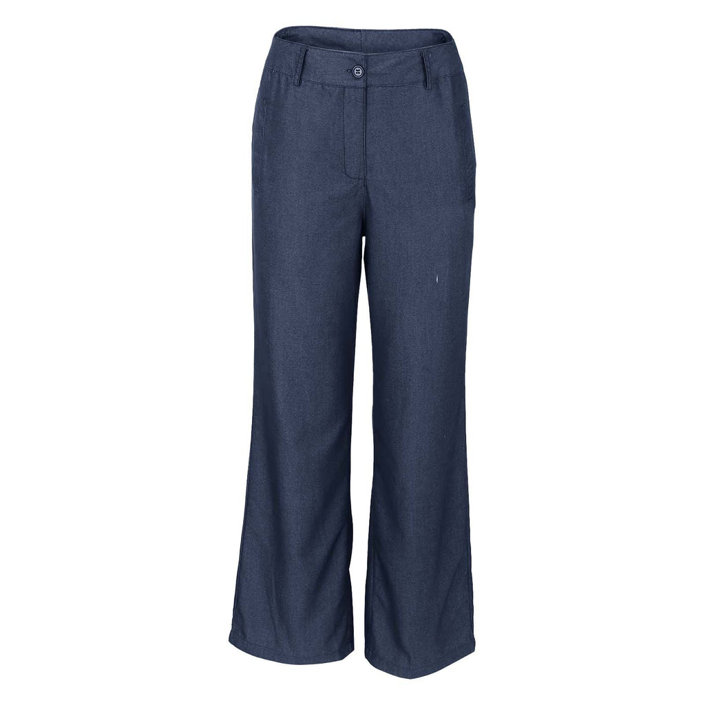 Striped Cotton-Linen Casual Pants