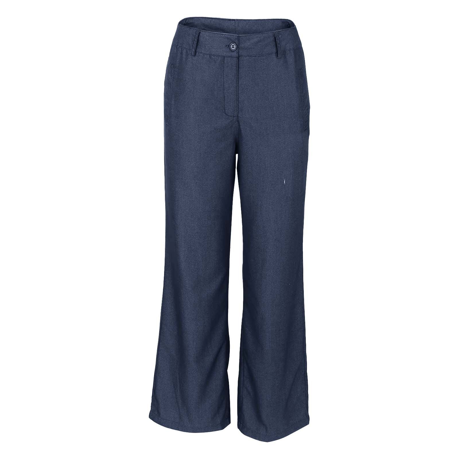 Striped Cotton-Linen Casual Pants