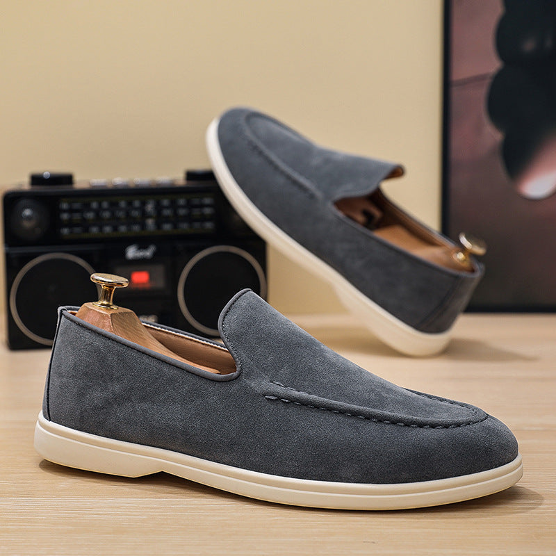 Flat-bottomed Slip-on Casual Shoes Light Gray