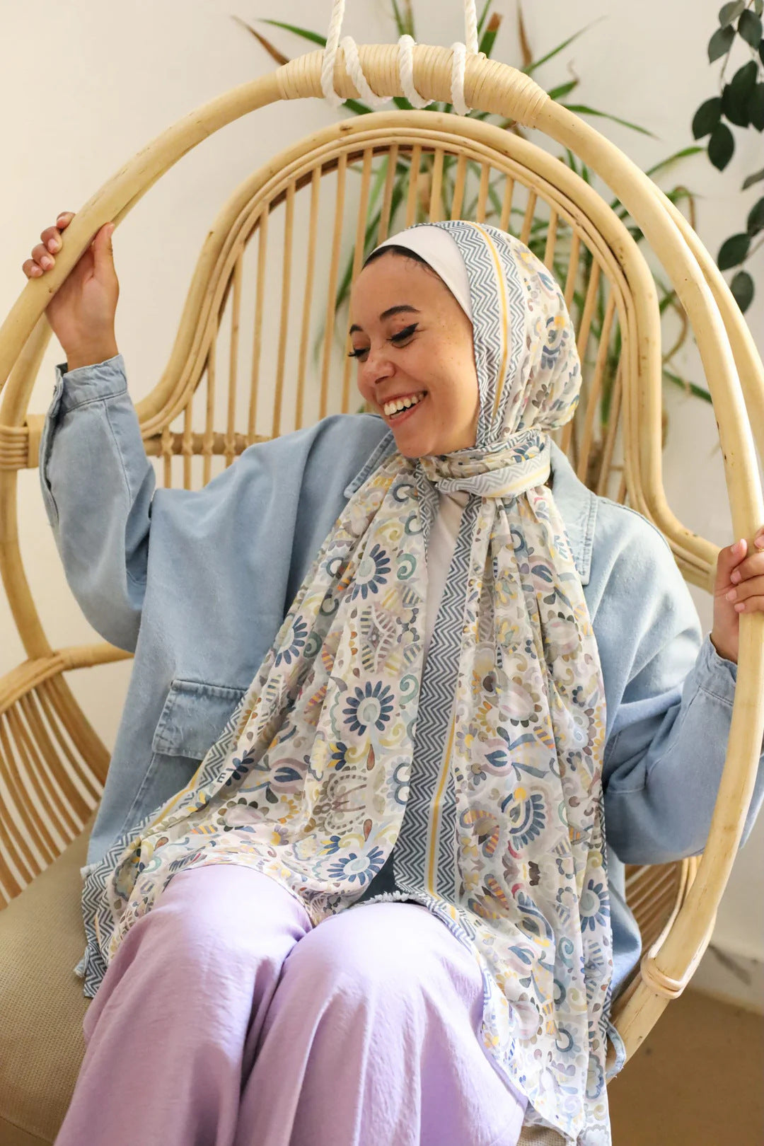 Satin Hijab Printed Shawl Headscarf 34style Above 175cm