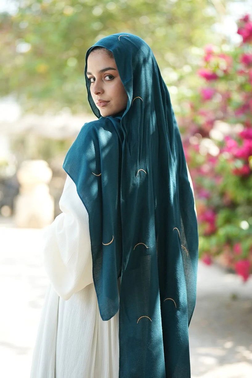 Satin Hijab Printed Shawl Headscarf 4style Above 175cm
